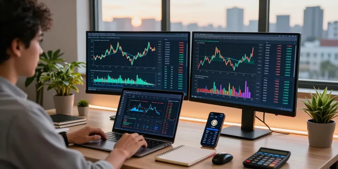 Bitcoin recovery strategies in a modern crypto workspace with DeFi platform and trading charts.