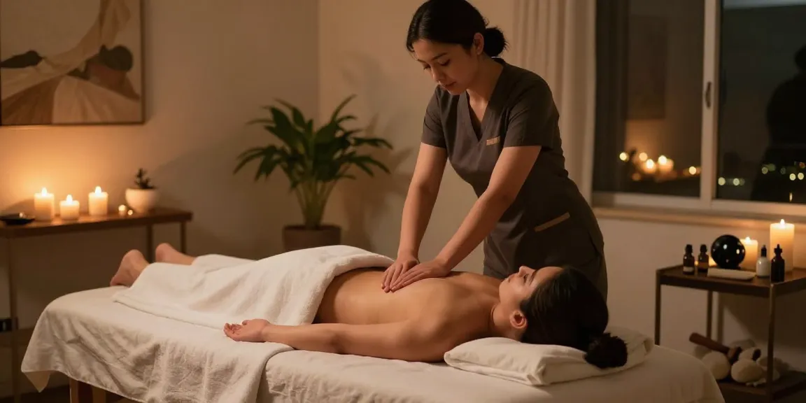 Experience 안양출장안마 excellence: a professional massage therapist providing a calming Swedish massage in a wellness retreat setting.