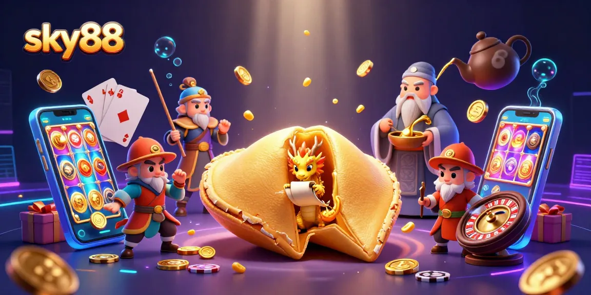 Engage with sky88's vibrant casino atmosphere showcasing dynamic characters and games.