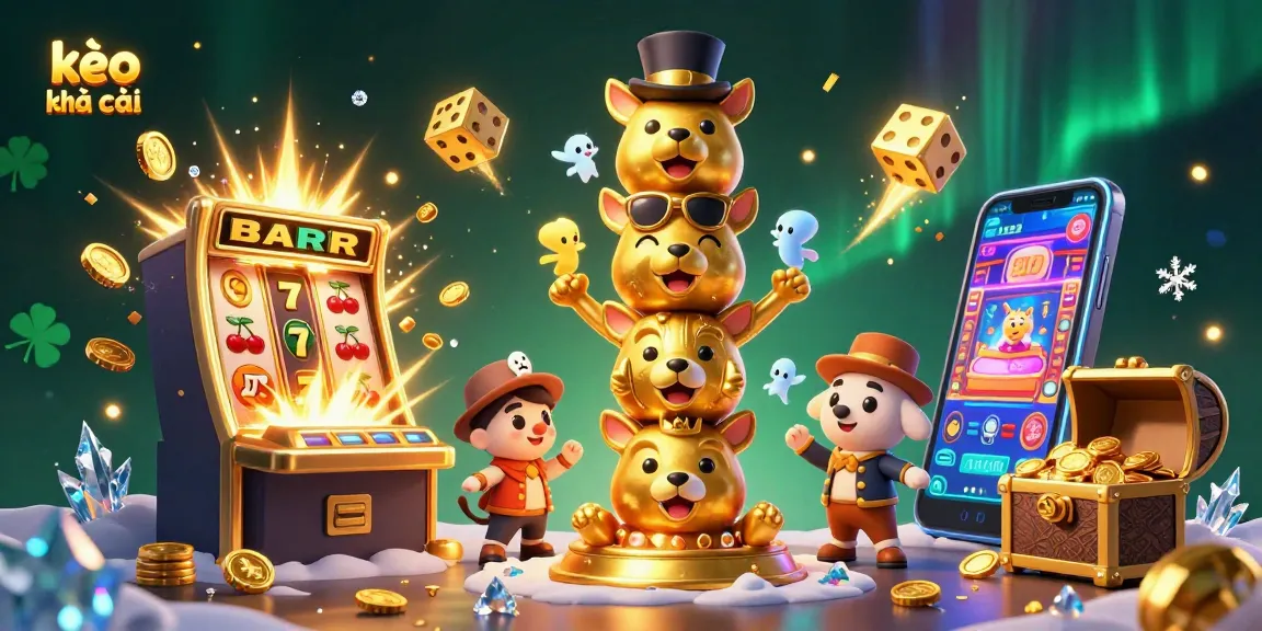 Engage in kèo nhà cái excitement with an energetic 3D illustration showcasing dynamic casino elements.